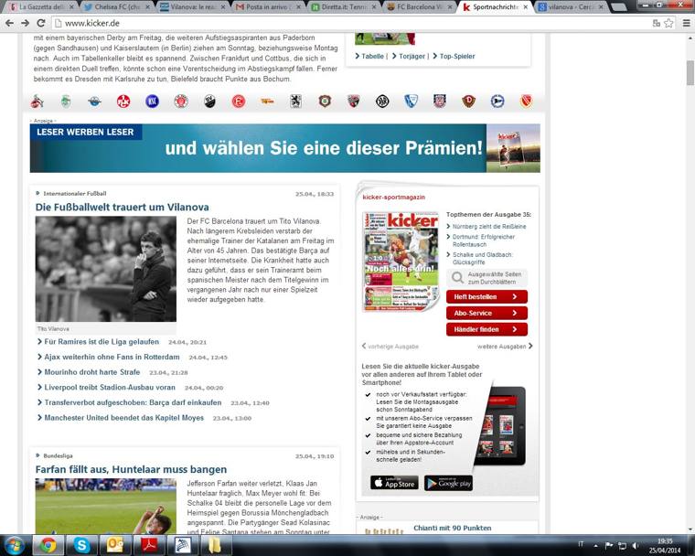 Kicker, sito sportivo tedesco, utilizza una foto in bianco e nero